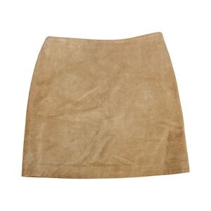 Banana Republic Tan Suede Mini Skirt Western Coquette Hippie Chick